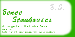 bence stankovics business card